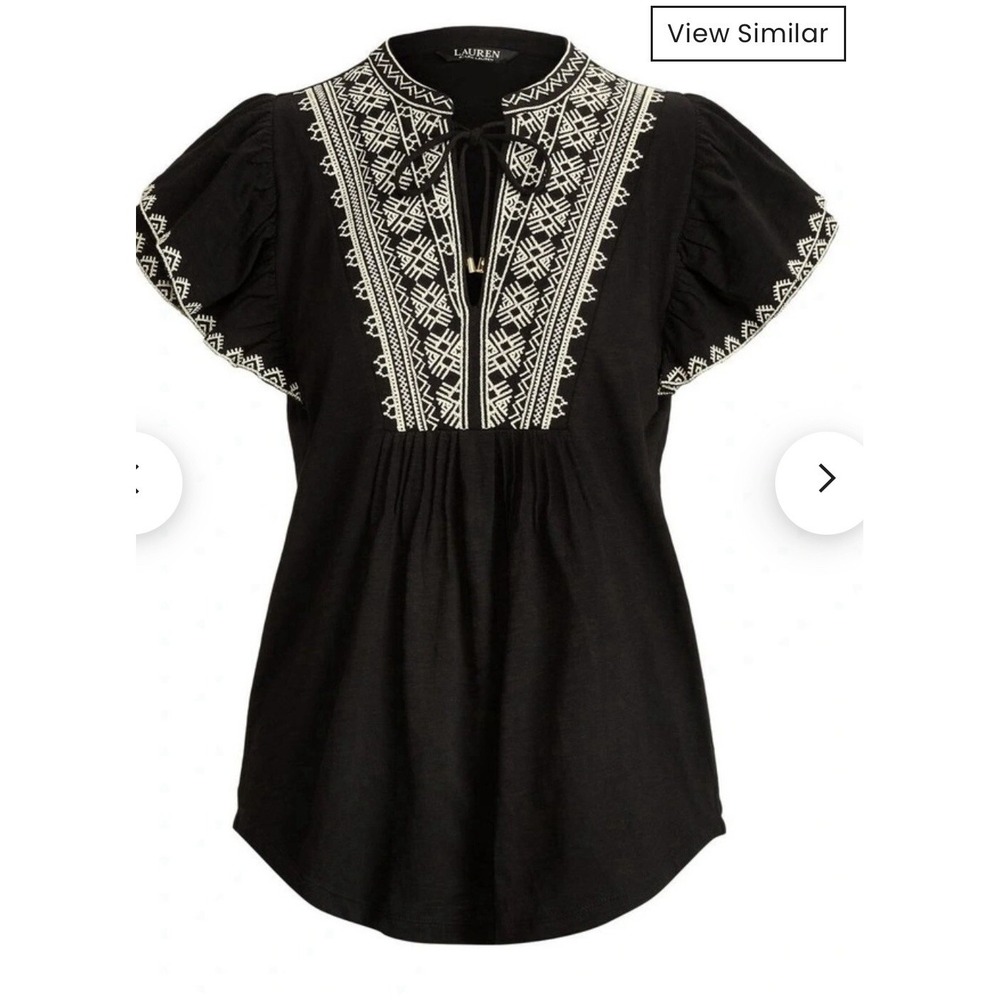 Lauren Ralph‎ Lauren black Label Womens Flutter Sleeve Black XXS